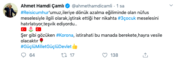 AK Parti'li Çamlı'ya göre Koronavirüs karantinası çocuk yapma fırsatıymış