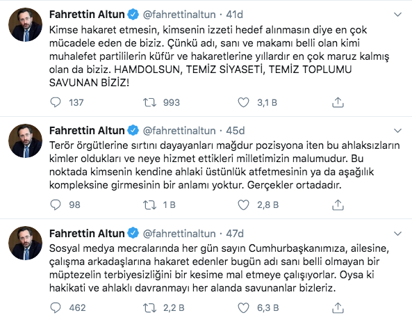 Fahrettin Altun'dan flaş Başak Demirtaş açıklaması: Bir müptezelin terbiyesizliğini.. - Resim: 1