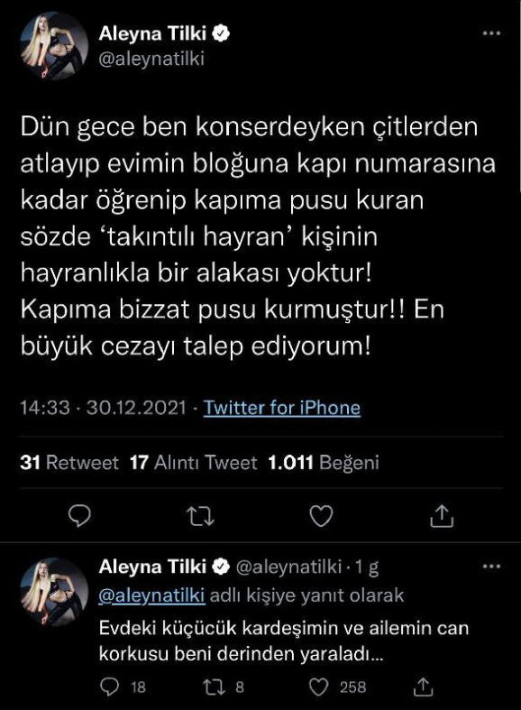 Aleyna Tilki Kapısına Pusu Kuran Tacizcinin Görüntülerini İfşa Etti - Resim: 1