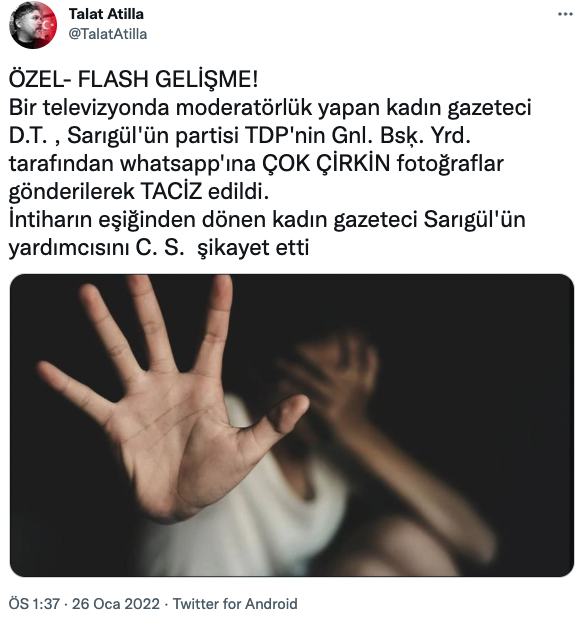 Mustafa Sarıgül’ün Partisinde Gazeteciye Taciz Skandalı - Resim: 1