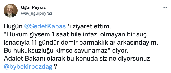 Tutuklu Gazeteci Kabaş'ın Avukatı Yeni Adalet Bakanı’na Seslendi - Resim: 1