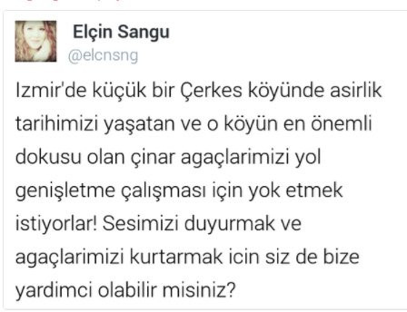 Elçin Sangu'dan sosyal medyada ağaç çağrısı - Resim: 1