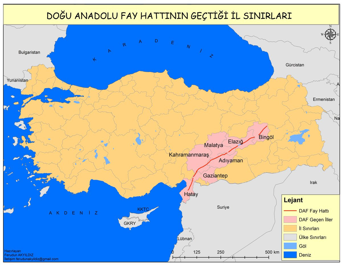 Doğu Anadolu fay hattı nereden geçiyor? Doğu Anadolu fay hattı haritası - Resim: 1