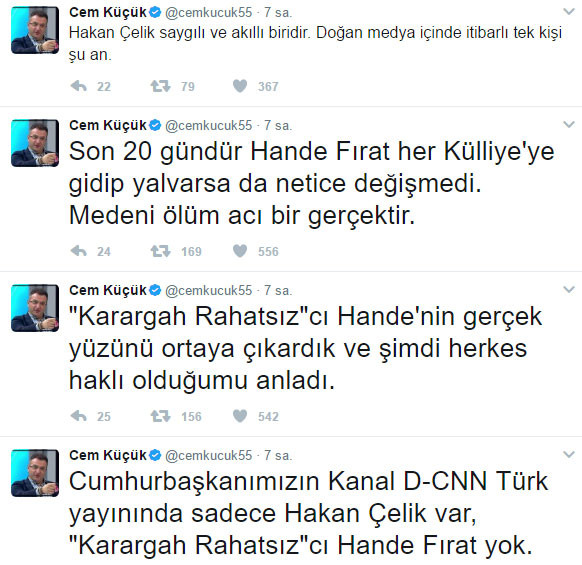 Cem Küçük'ten şok sözler: Hande Fırat medeni bir ölüdür, 20 gündür Külliye'de yalvarıyor ama... - Resim: 1