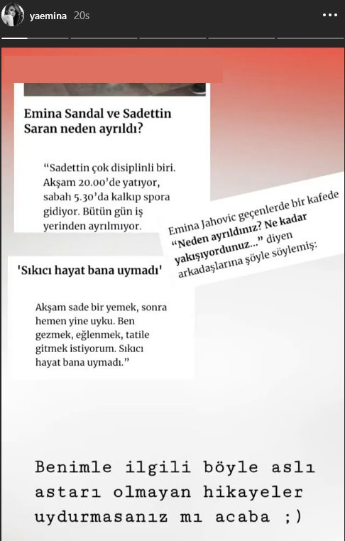 Emina Jahovic’ten Sadettin Saran yalanlaması! - Resim: 1