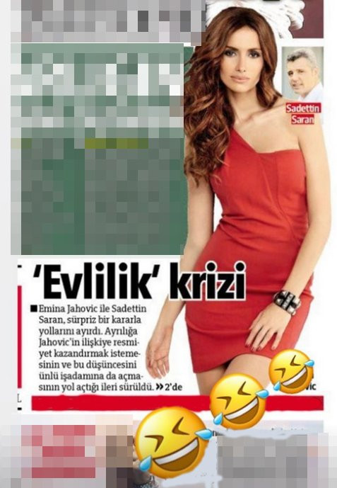 Emina Jahovic'ten Sadettin Saran haberlerine emojili yanıt - Resim: 1