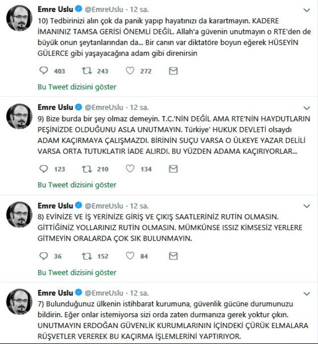 FETÖ'cüler panikte! Firari FETÖ'cü Emre Uslu'dan bulunduğunuz yerleri terk edin çağrısı! - Resim: 1