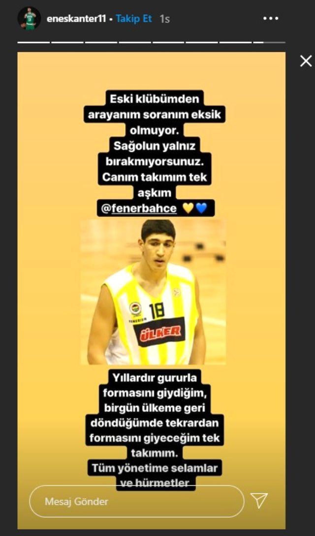 Fenerbahçe'den FETÖ'cü Enes Kanter'e tokat gibi yanıt - Resim: 1
