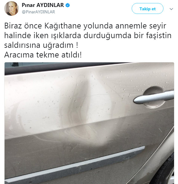Sanatçı Pınar Aydınlar’a trafikte saldırı - Resim: 1
