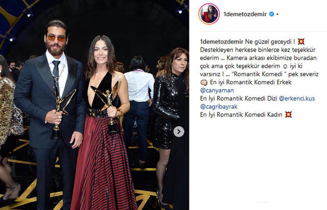 Erkenci Kuş dizisinin yıldızı Demet Özdemir'den Altın Kelebek paylaşımı - Resim: 1