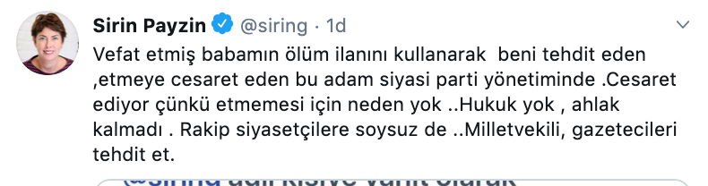 MHP'li Şişman, Şirin Payzın'ı babasının vefat ilanıyla tehdit etti - Resim: 3