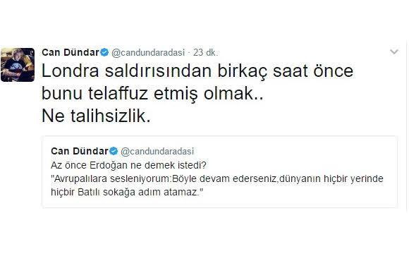 Can Dündar Londra saldırısı için Erdoğan'ı suçladı! - Resim: 1
