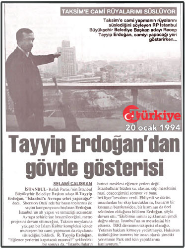 Erdoğan 24 yıl önce Taksim Camiinin yerini böyle göstermişti... Yapacağım demişti, yaptı - Resim: 1