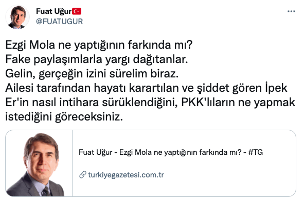 Fuat Uğur'dan Ezgi Mola'ya Sert Sözler: Ne Yaptığının Farkında mı? - Resim: 1
