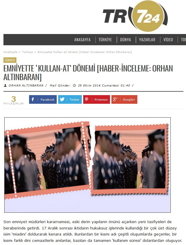 Cemaat medyası emniyet müdürünü hedef gösterdi! - Resim: 1