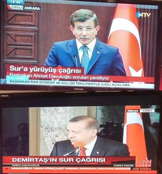 Erdoğan ve Davutoğlu aynı anda konuşunca.. Haber kanallarının zor anları - Resim: 1