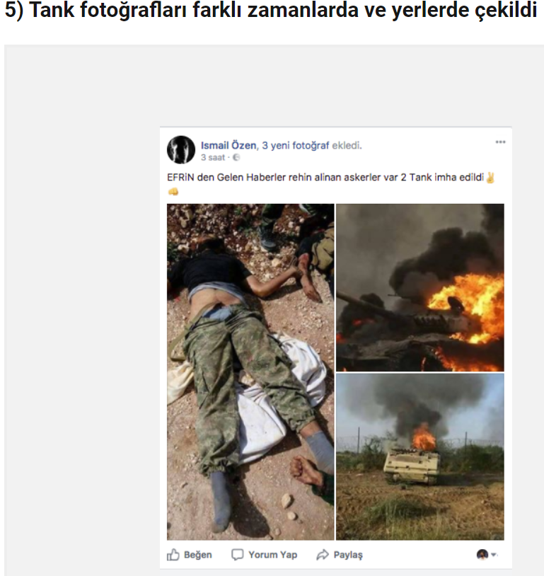 Facebook ve Twitter'da gördüğünüz 13 Afrin yalanı - Resim: 5