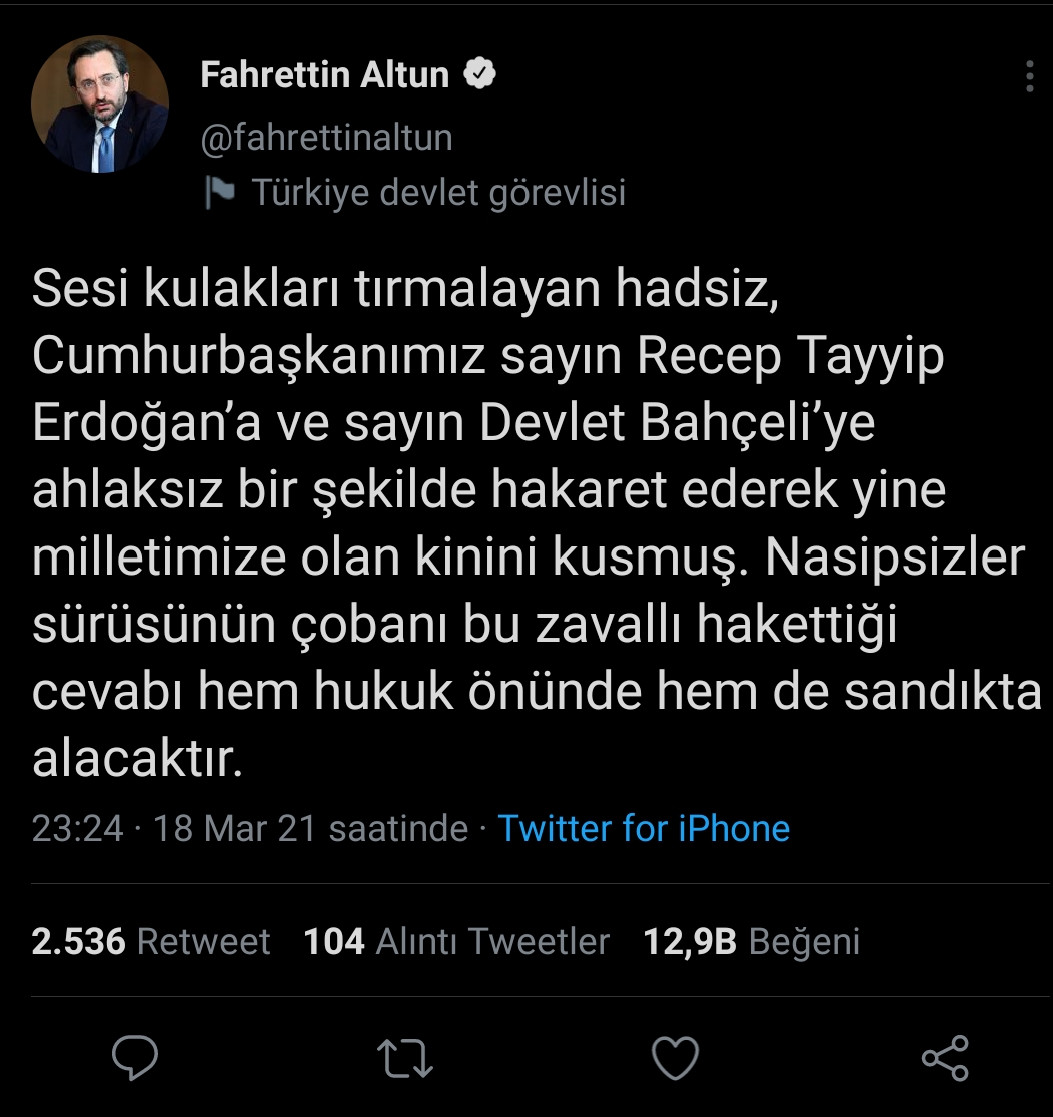 Fahrettin Altun'dan CHP'li Özel'e: Sesi Kulakları Tırmalayan Hadsiz.. - Resim: 1