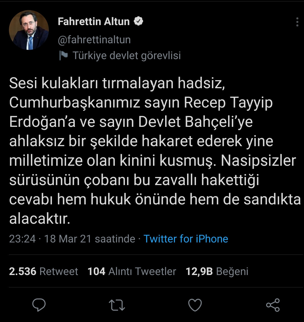 Fahrettin Altun'dan CHP'li Özel'e: Sesi Kulakları Tırmalayan Hadsiz.. - Resim: 1