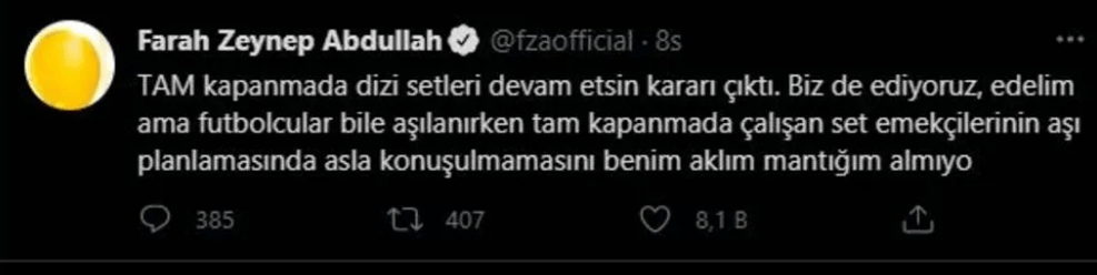 Masumlar Apartmanı'nın İncisi Farah Zeynep Abdullah'ın Aşı İsyanı - Resim: 1