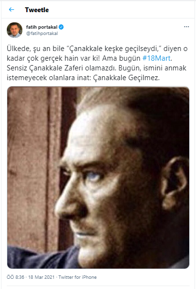 Fatih Portakal: Çanakkale Keşke Geçilseydi Diyen O Kadar Çok Hain Var - Resim: 1