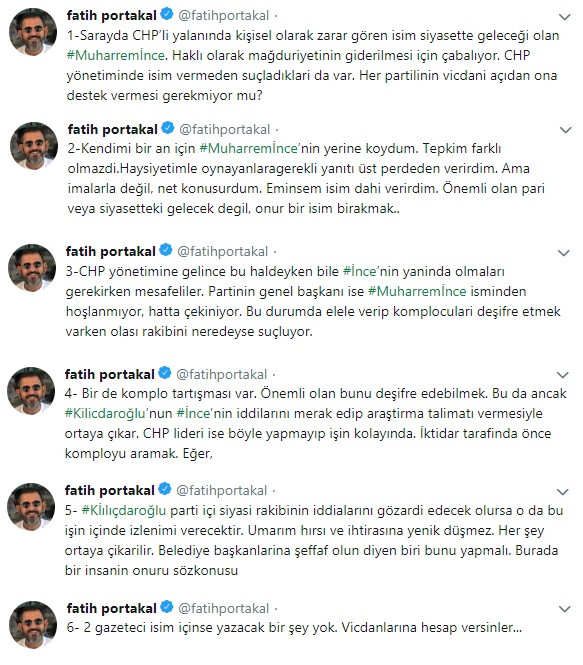 Fatih Portakal’dan CHP’ye eleştiri: İnce’ye sahip çıkmadınız - Resim: 1