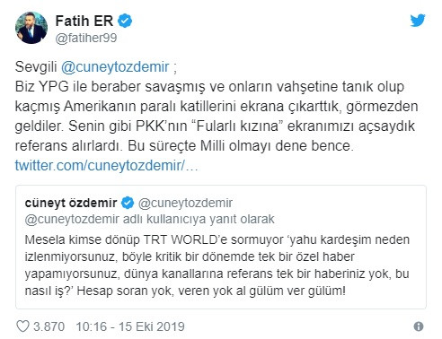 TRT World'ü eleştiren Cüneyt Özdemir'e kırmızı fularlı kız göndermesi - Resim: 1