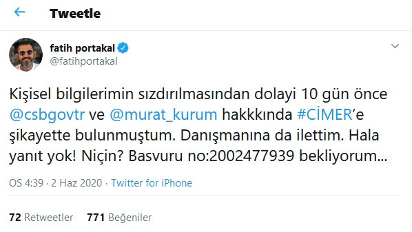 Cimer'e ikinci kez başvurdu: Fatih Portakal hakkını arıyor - Resim: 1