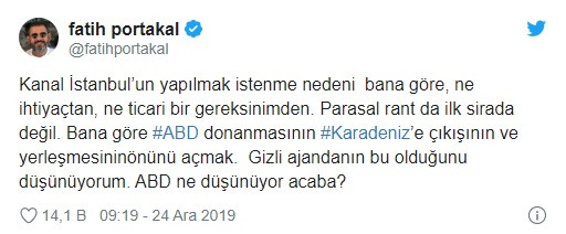 Fatih Portakal'dan Kanal İstanbul yorumu: Asıl amaç ABD donanmasının Karadeniz'e girmesi mi? - Resim: 1