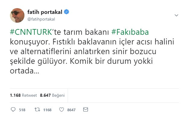 Fatih Portakal'dan Bakan Ahmet Eşref Fakıbaba'ya: Sinir bozucu şekilde gülüyor - Resim: 1