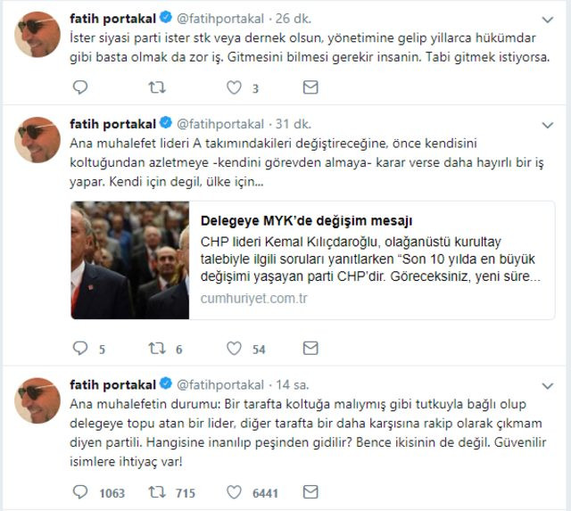 Fatih Portakal'dan dikkat çeken CHP çıkışı! Kılıçdaroğlu'na da, İnce'ye de... - Resim: 1