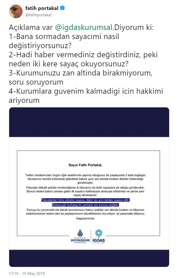 Fatih Portakal'dan İGDAŞ'a tepki: Hakkımı arıyorum - Resim: 2
