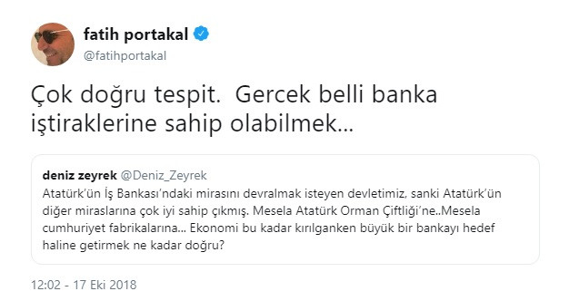Fatih Portakal'dan çarpıcı İş Bankası tweeti - Resim: 1