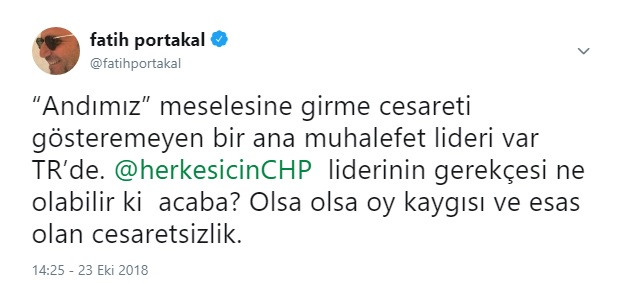 Fatih Portakal: Kılıçdaroğlu Andımız tartışmasına girmeye korkuyor mu? - Resim: 2