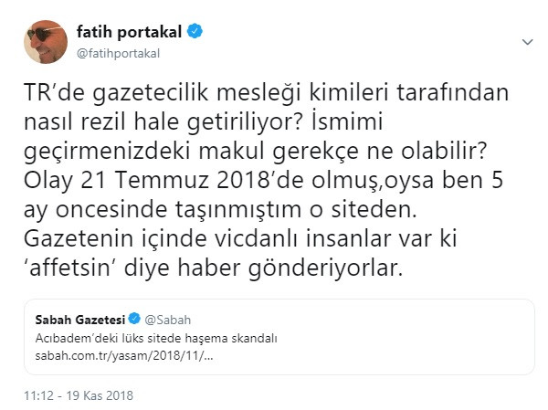 Fatih Portakal’dan Sabah’a tepki: Ben o siteden 5 ay önce taşındım - Resim: 2