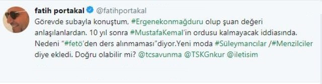 Fatih Portakal'dan TSK'ya çok konuşulacak Menzil ve Süleymancılar sorusu - Resim: 1