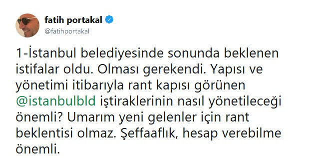 Fatih Portakal'dan Ekrem İmamoğlu'na iştirakler uyarısı - Resim: 1