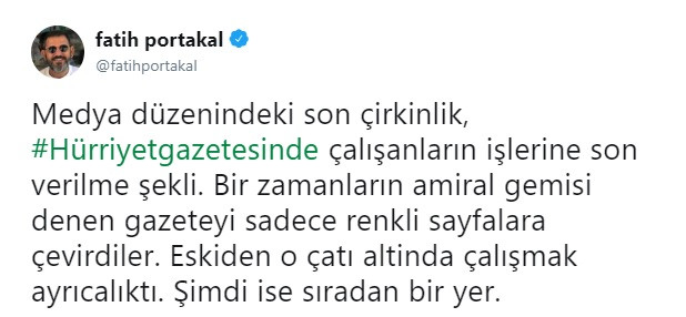 Hürriyet'teki gazeteci kıyımına Fatih Portakal'dan sert tepki - Resim: 1