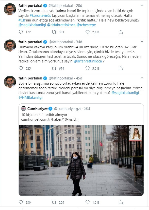 Fatih Portakal'dan Sağlık Bakanı'na sokağa çıkma yasağı sorusu: Yoksa kasada para mı yok? - Resim: 1