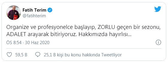 Fatih Terim’den olay yaratan paylaşım: Adalet arayarak bitiriyoruz… - Resim: 1