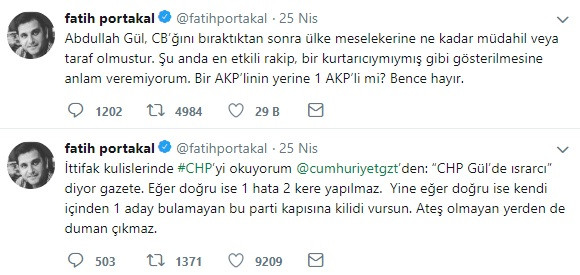 Abdullah Gül'ün çatı aday projesini Fatih Portakal mı çökertti? - Resim: 1
