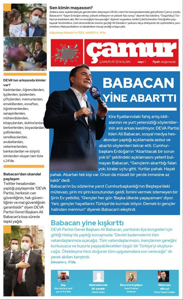 DEVA Partisi Yandaş Medyayla Böyle Dalga Geçti: Çamur Gazetesi - Resim: 1