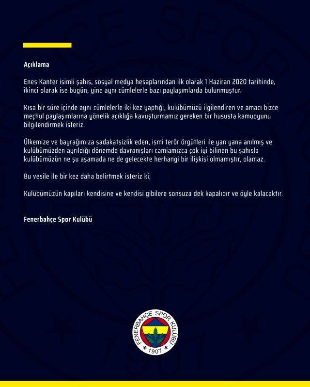 Fenerbahçe'den FETÖ'cü Enes Kanter'e tokat gibi yanıt - Resim: 2