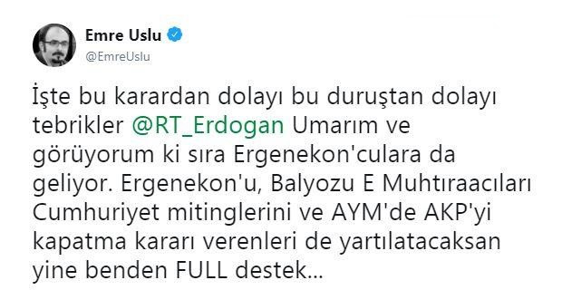 FETÖ'cü Emre Uslu'dan Erdoğan'a 28 Şubat tebriği! - Resim: 1