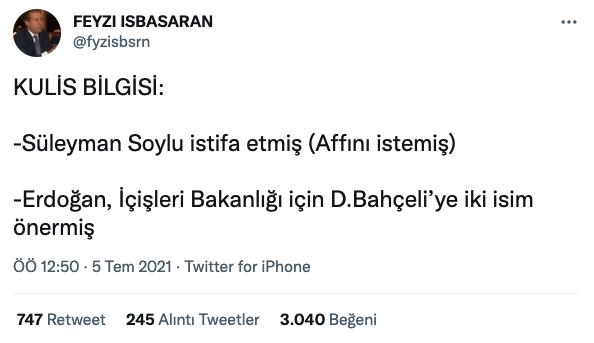 Feyzi İşbaşaran: Süleyman Soylu İstifa Etmiş - Resim: 1