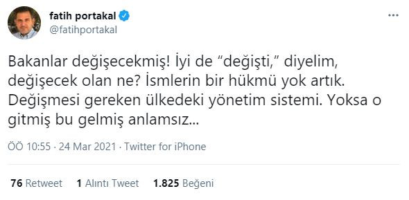 Fatih Portakal'dan Bakan Değişikliği Yorumu: Değişmesi Gereken... - Resim: 2