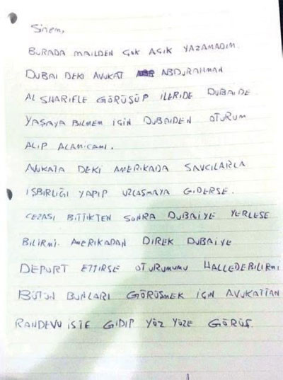 Reza Zarrab'ın el yazısıyla avukatına yazdığı not ortaya çıktı - Resim: 1