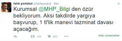 Fatih Portakal'ın MHP'ye açtığı davada karar çıktı! 1 TL - Resim: 3