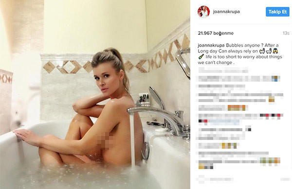 Joanna Krupa banyodan paylaştı - Resim: 1