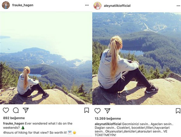 Aleyna Tilki, Frauke Hagen'in fotoğrafını kendi pozu gibi paylaştı - Resim: 1
